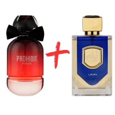 Fragrance World Prohibit Rouge и Lattafa Liam Blue Shine 