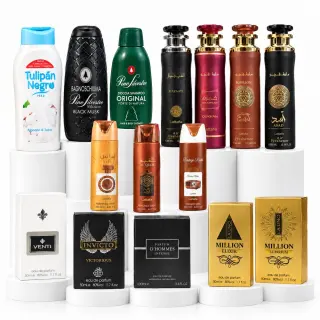 Мъжко комбо – 15 продукта: D Homme Intense 100 мл + 4 парфюма × 50 мл + 4 ароматизатора + 3 дезодоранта + 3 душгела